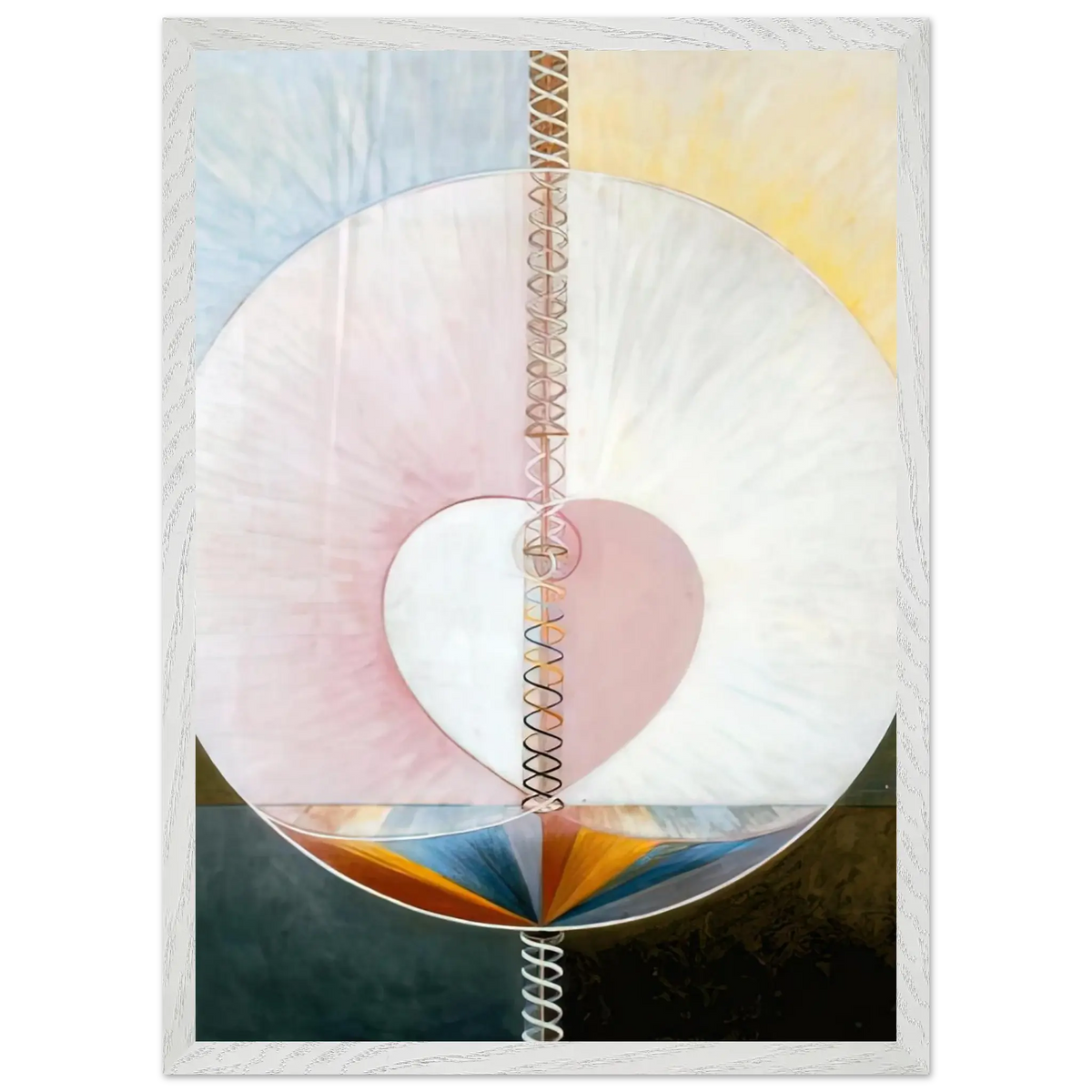 Hilma af Klint - WHAT A HUMAN BEING IS 1910 Wall art - 70x70 cm / 28x28 Inches - Premium Wooden Framed Poster With Fine Art Paper - Black frame