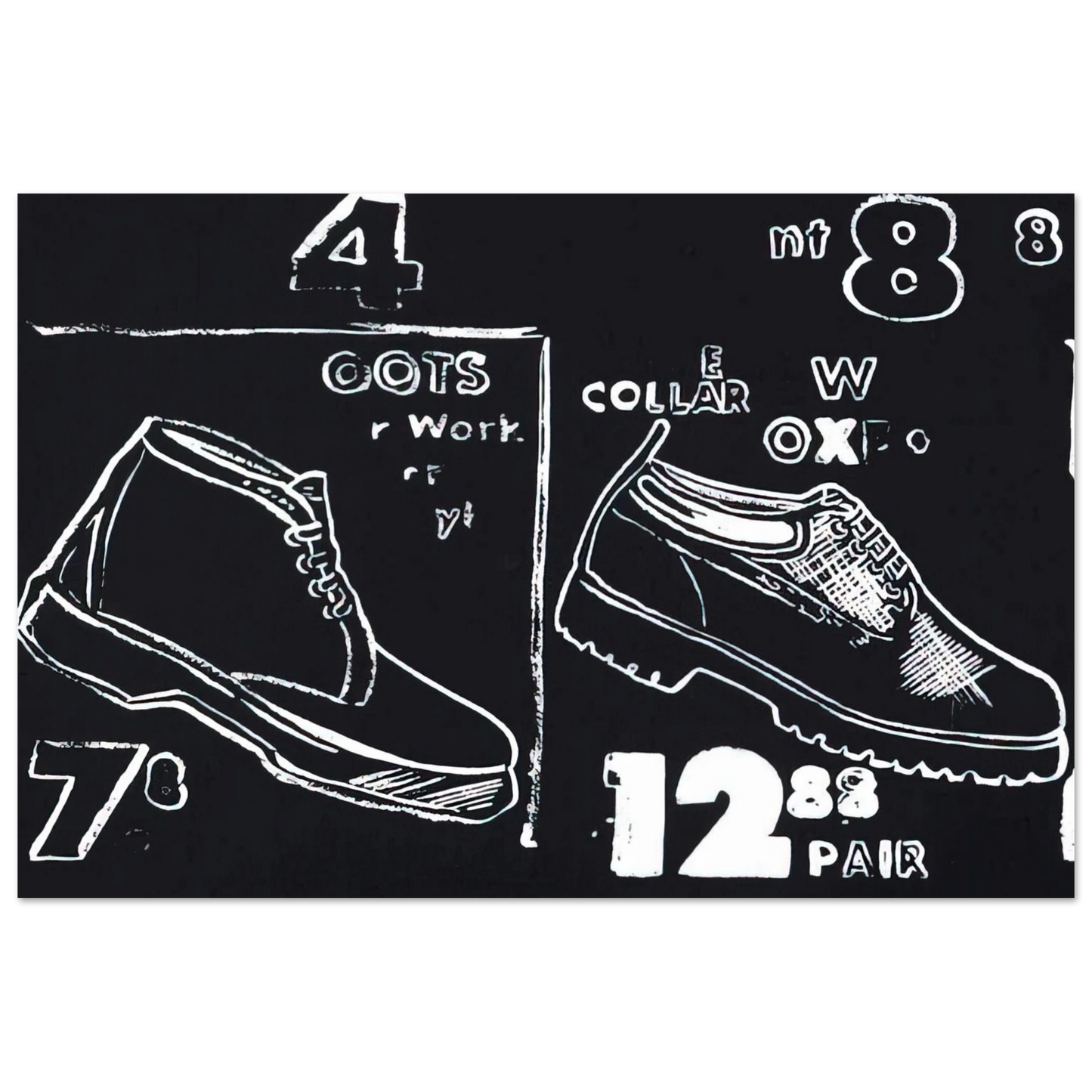 Andy Warhol - Work Boots Fine Art Poster