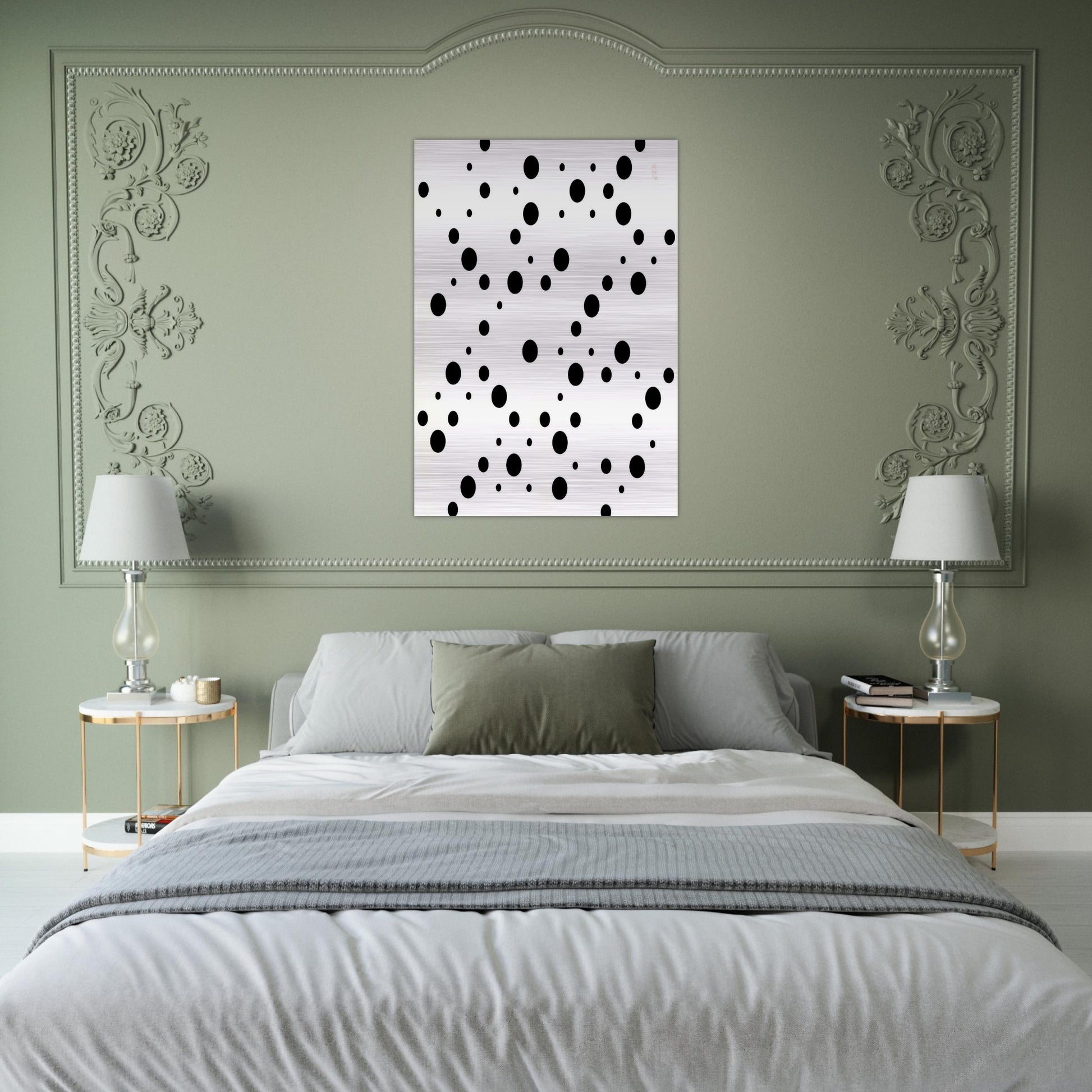 WHITE DISKS 1 - Bridget Riley Brushed Aluminum Print - 70x100 cm / 28x40 inches | Bridget Riley Aluminum Print | Bridget Riley Prints