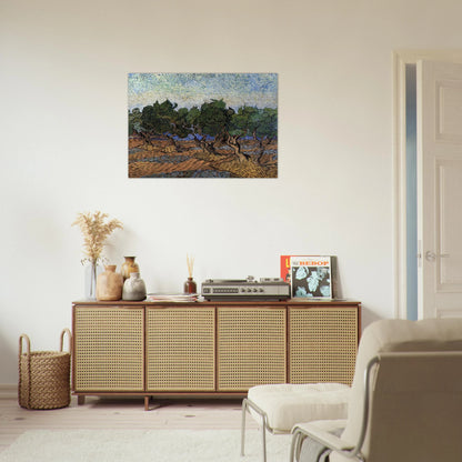Olive Grove - Vincent van Gogh Brushed Aluminum Print - 70x100 cm / 28x40 inches | Vincent van Gogh Aluminum Print | Vincent van Gogh Prints