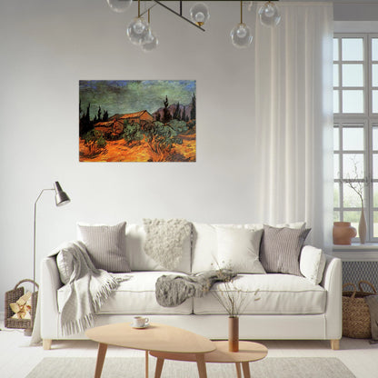 Wooden Sheds - Vincent van Gogh Brushed Aluminum Print - 70x100 cm / 28x40 inches | Vincent van Gogh Aluminum Print | Vincent van Gogh Prints