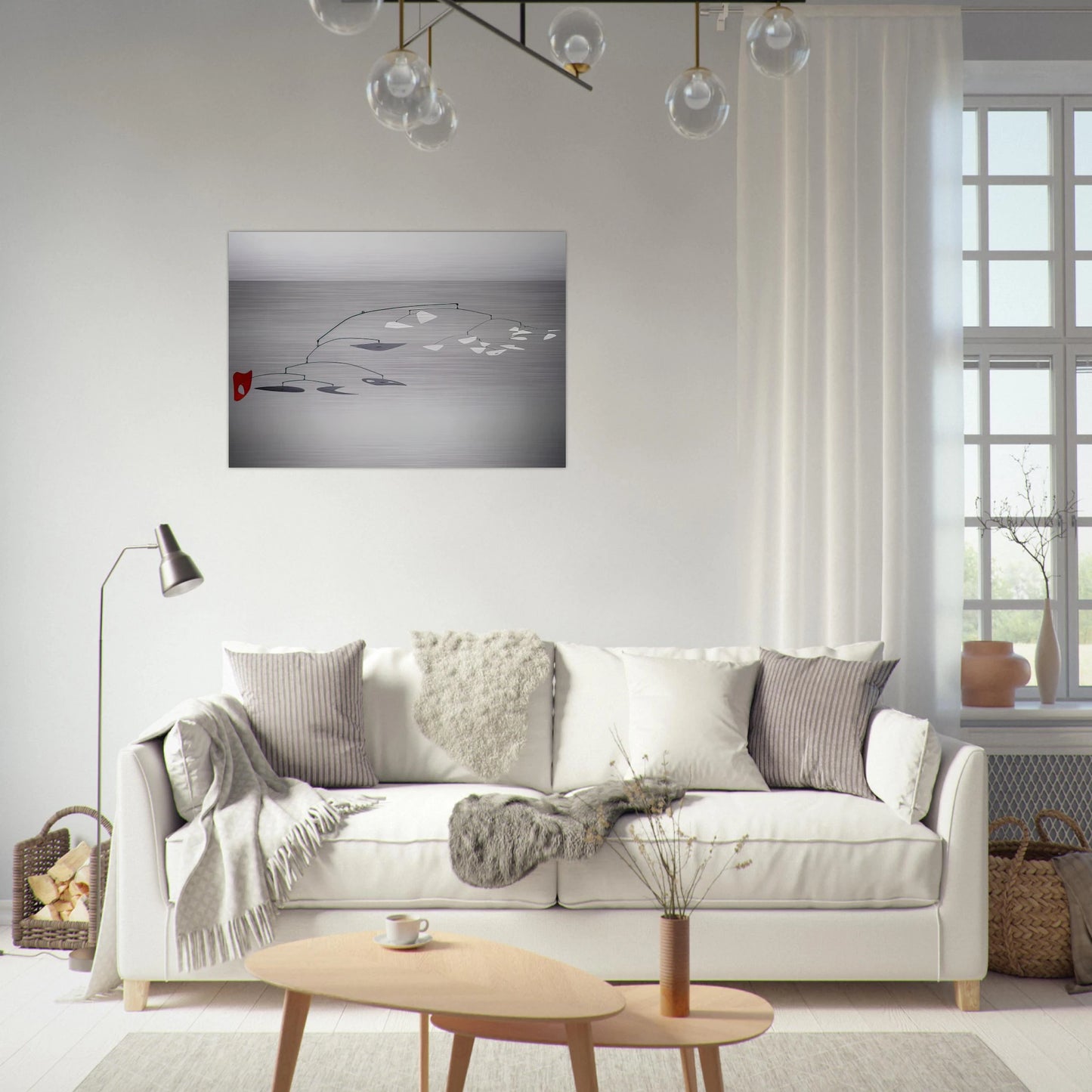 1 RED 4 BLACK PLUS X WHITE 1947 - Alexander Calder Brushed Aluminum Print - 70x100 cm / 28x40 inches | Alexander Calder Aluminum Print | Alexander Calder Prints