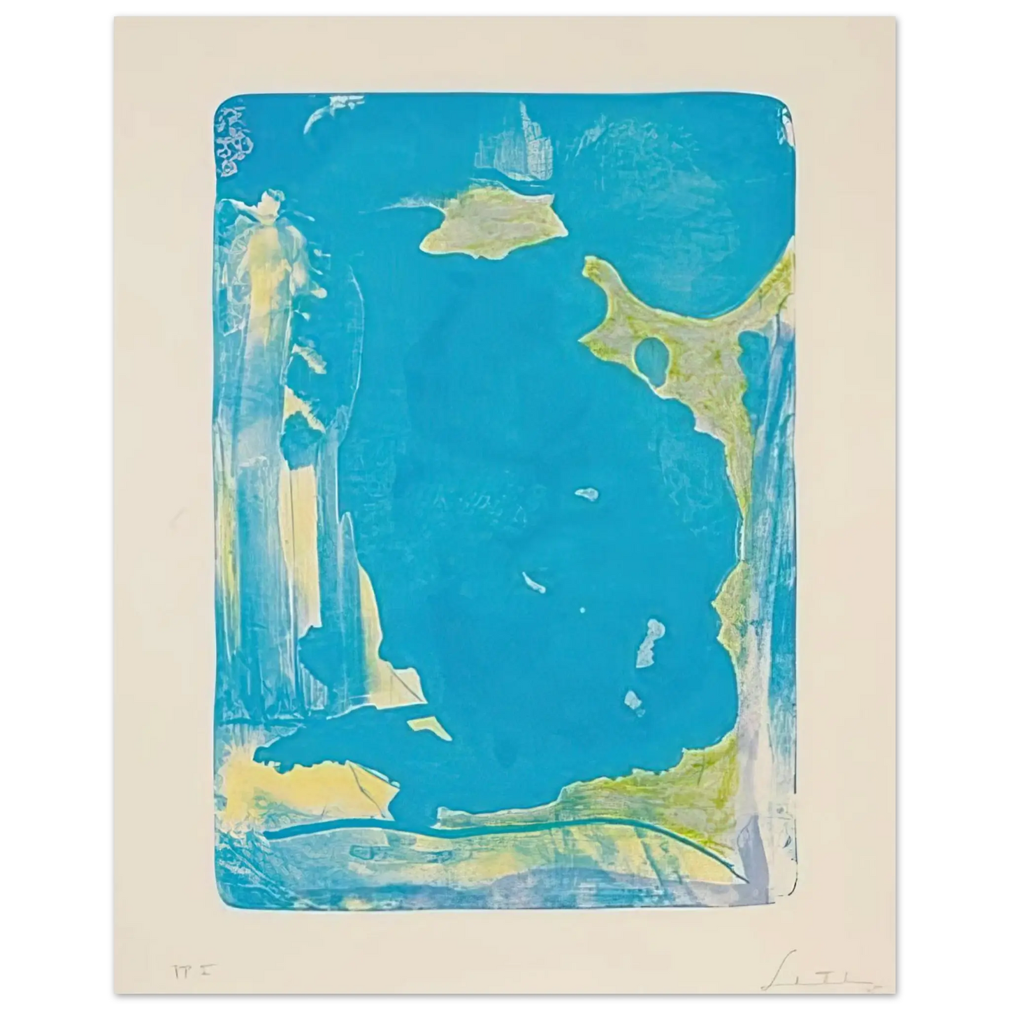 Helen Frankenthaler - Reflections IV - 1995 Wall art - 60x80 cm / 24x32 Inches - Premium Wooden Framed Poster With Fine Art Paper - Black frame