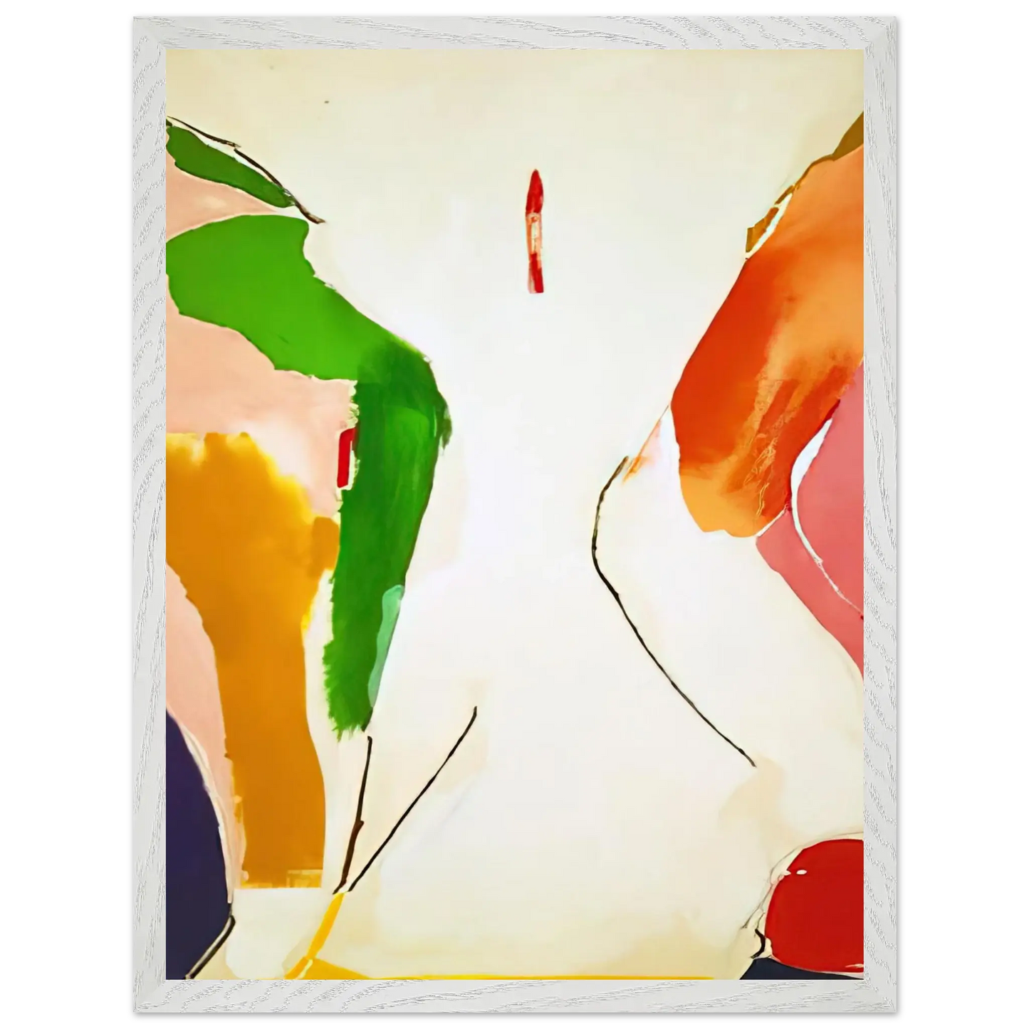 Helen Frankenthaler - Living Edge - 1973 Wall art - A1 (59.4 x 84.1  cm) - Premium Wooden Framed Poster With Fine Art Paper - White frame
