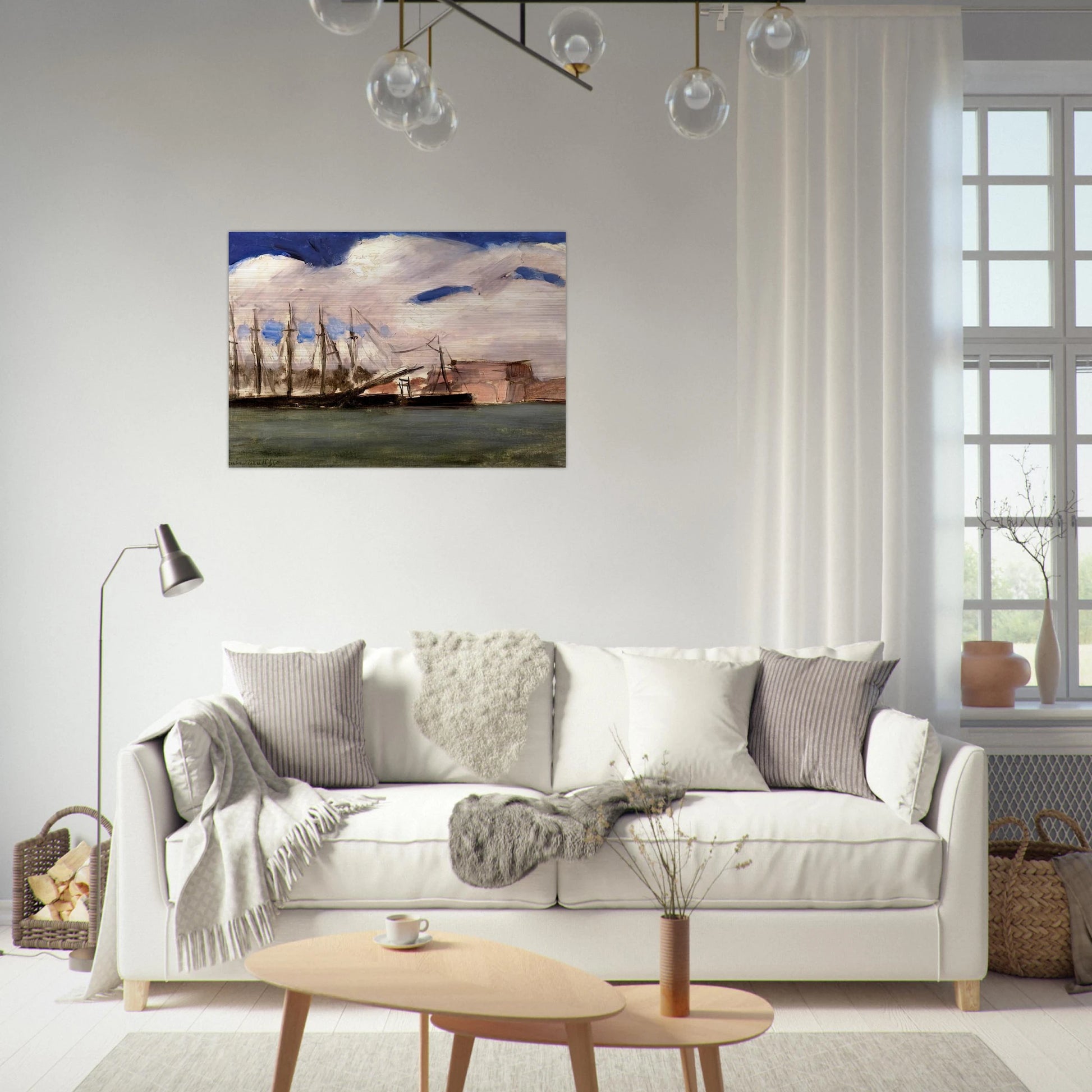 WHITE CLOUDS THE OLD PORT OF MARSEILLE 1918 - Henri Matisse Brushed Aluminum Print - 70x100 cm / 28x40 inches | Henri Matisse Aluminum Print | Henri Matisse Prints