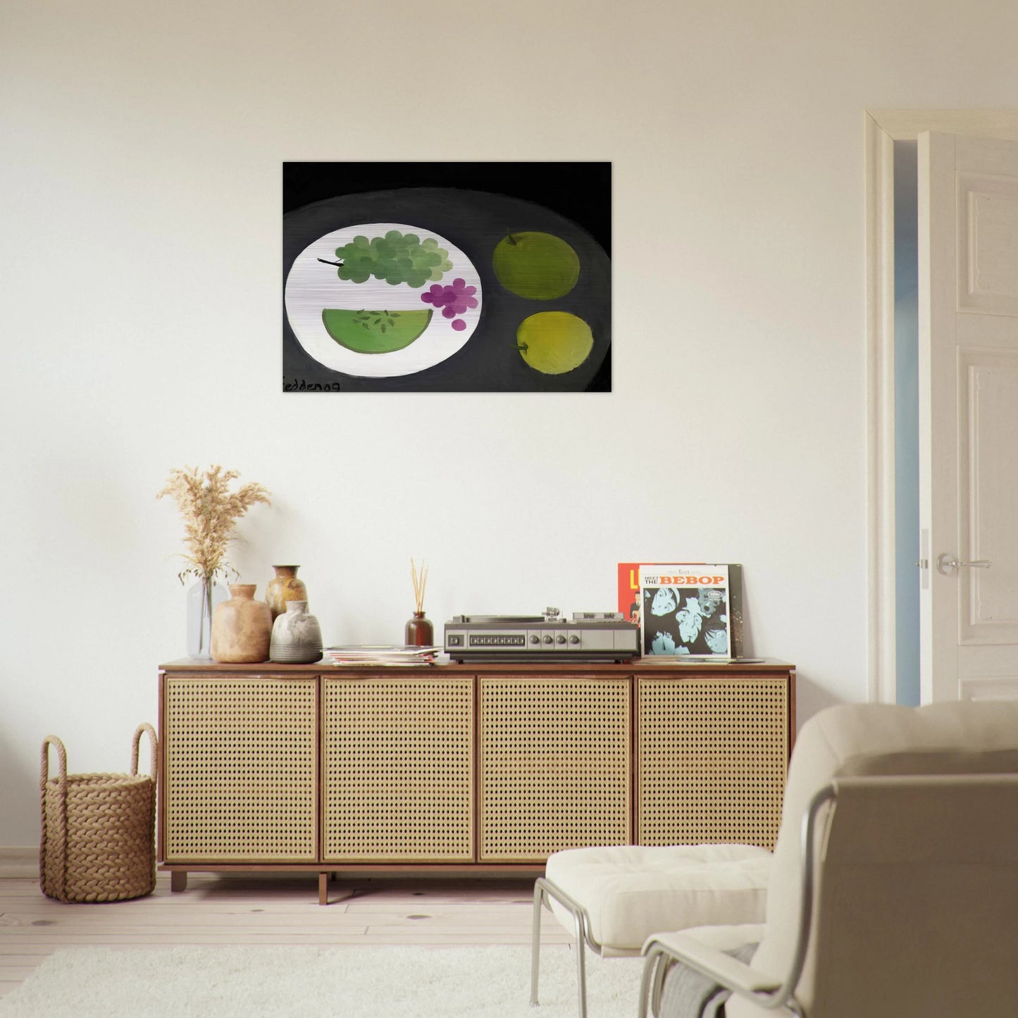 Melon and Grapes - 2009 - Mary Fedden Brushed Aluminum Print - 70x100 cm / 28x40 inches | Mary Fedden Aluminum Print | Mary Fedden Prints