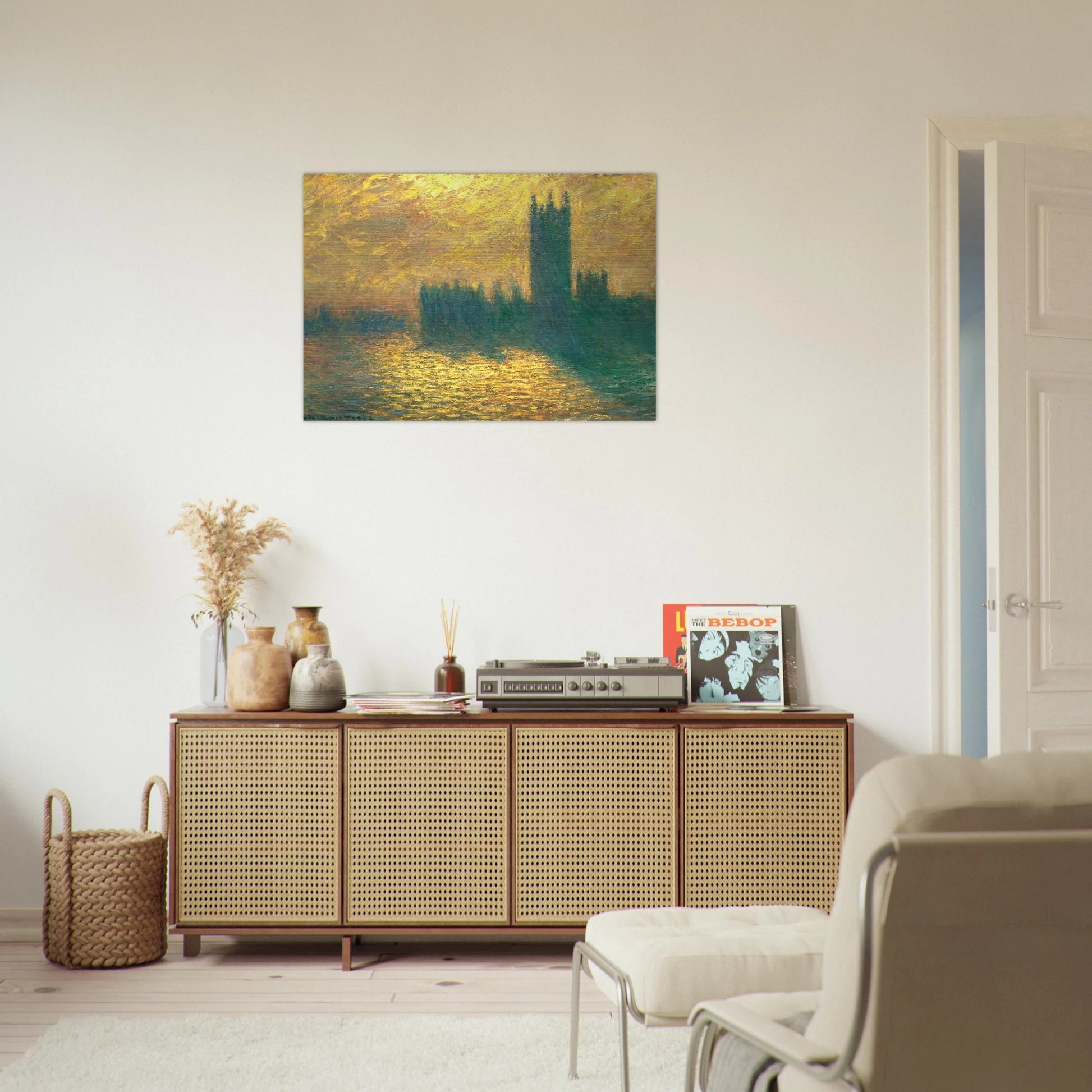 Houses of Parliament - claude monet Brushed Aluminum Print - 70x100 cm / 28x40 inches | claude monet Aluminum Print | claude monet Prints