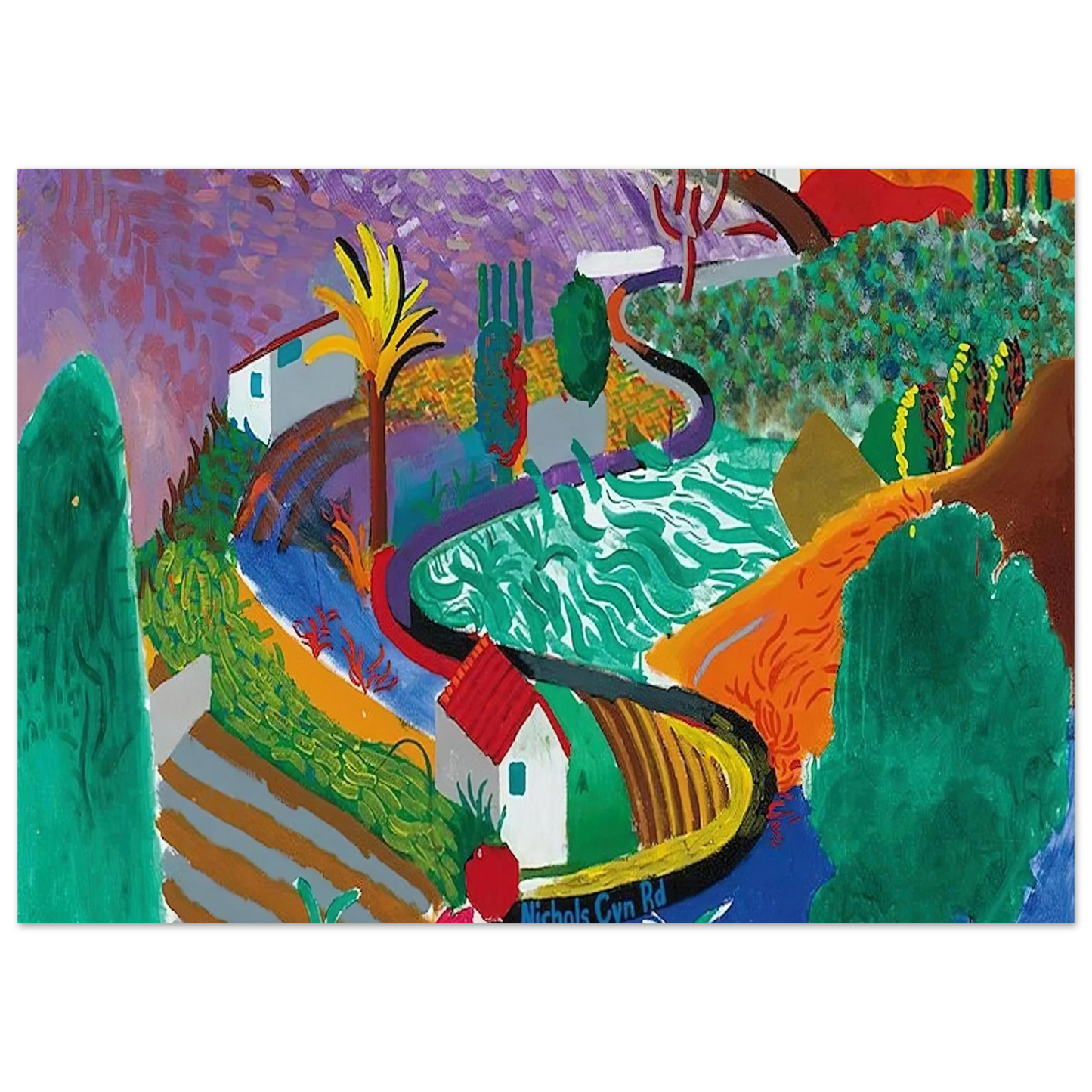 David Hockney - David Hockney Wall art - 40x50 cm / 16x20 inches - Premium Wooden Framed Poster With Fine Art Paper-canvas - White frame