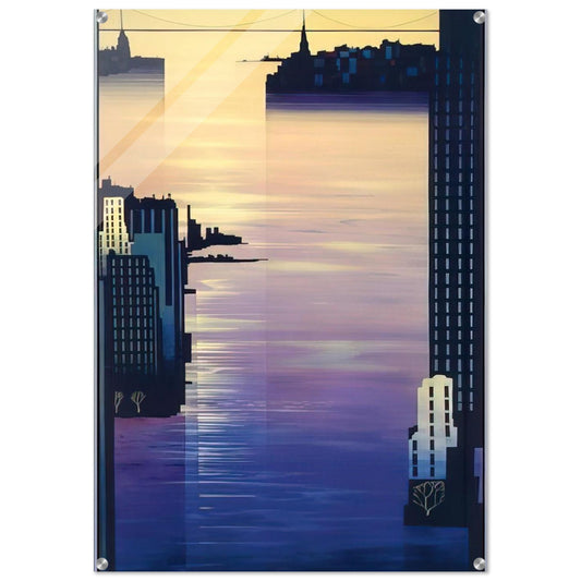 East River - Eyvind Earle Acrylic Print - 70x100 cm / 28x40″ inches