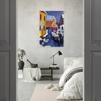 CEMETERY AND VICARAGE IN KOCHEL 1909 - Wassily Kandinsky Brushed Aluminum Print - 70x100 cm / 28x40 inches | Wassily Kandinsky Aluminum Print | Wassily Kandinsky Prints
