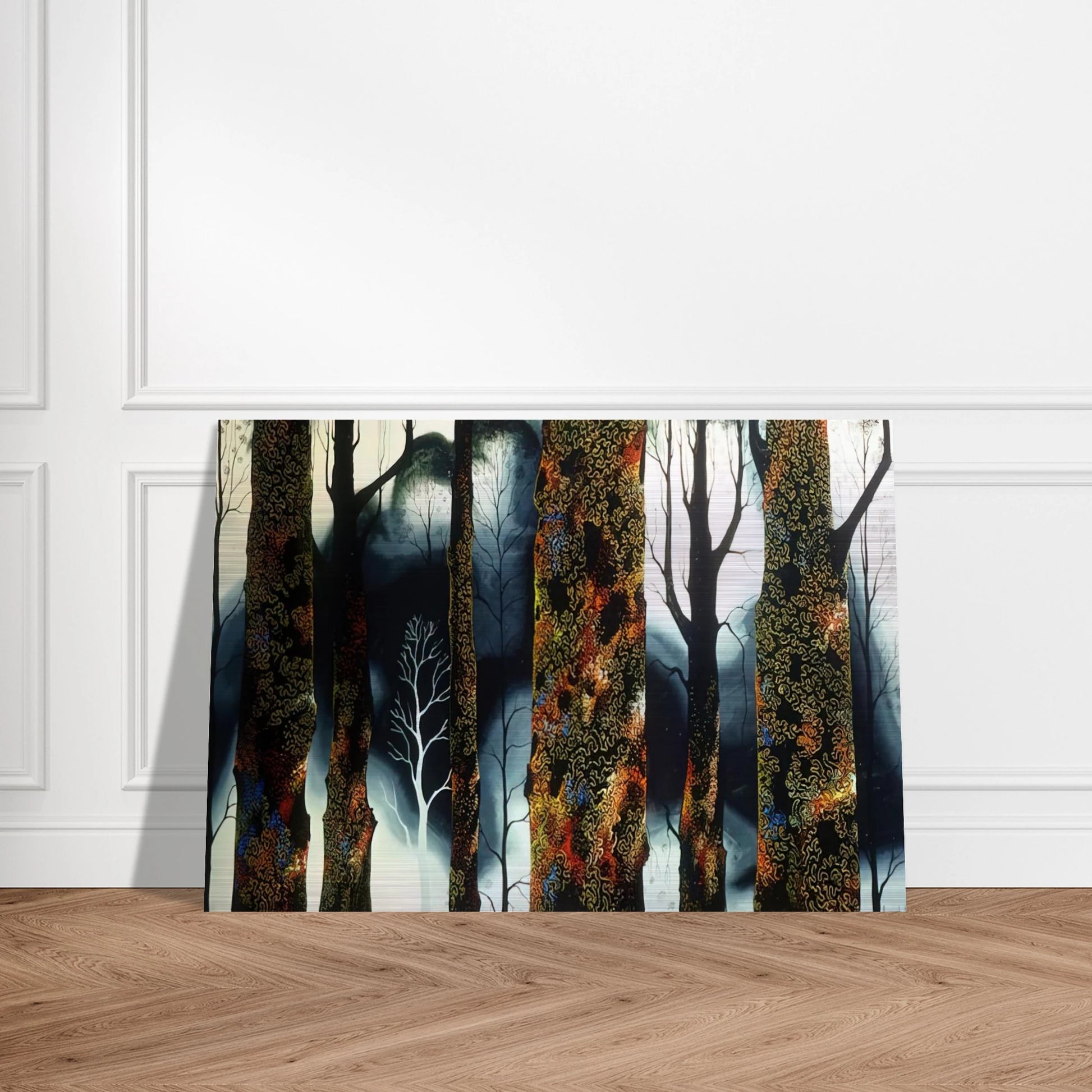Jewel Trees - Eyvind Earle Brushed Aluminum Print - 70x100 cm / 28x40 inches | Eyvind Earle Aluminum Print | Eyvind Earle Prints