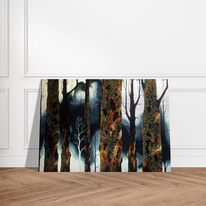 Jewel Trees - Eyvind Earle Brushed Aluminum Print - 70x100 cm / 28x40 inches | Eyvind Earle Aluminum Print | Eyvind Earle Prints