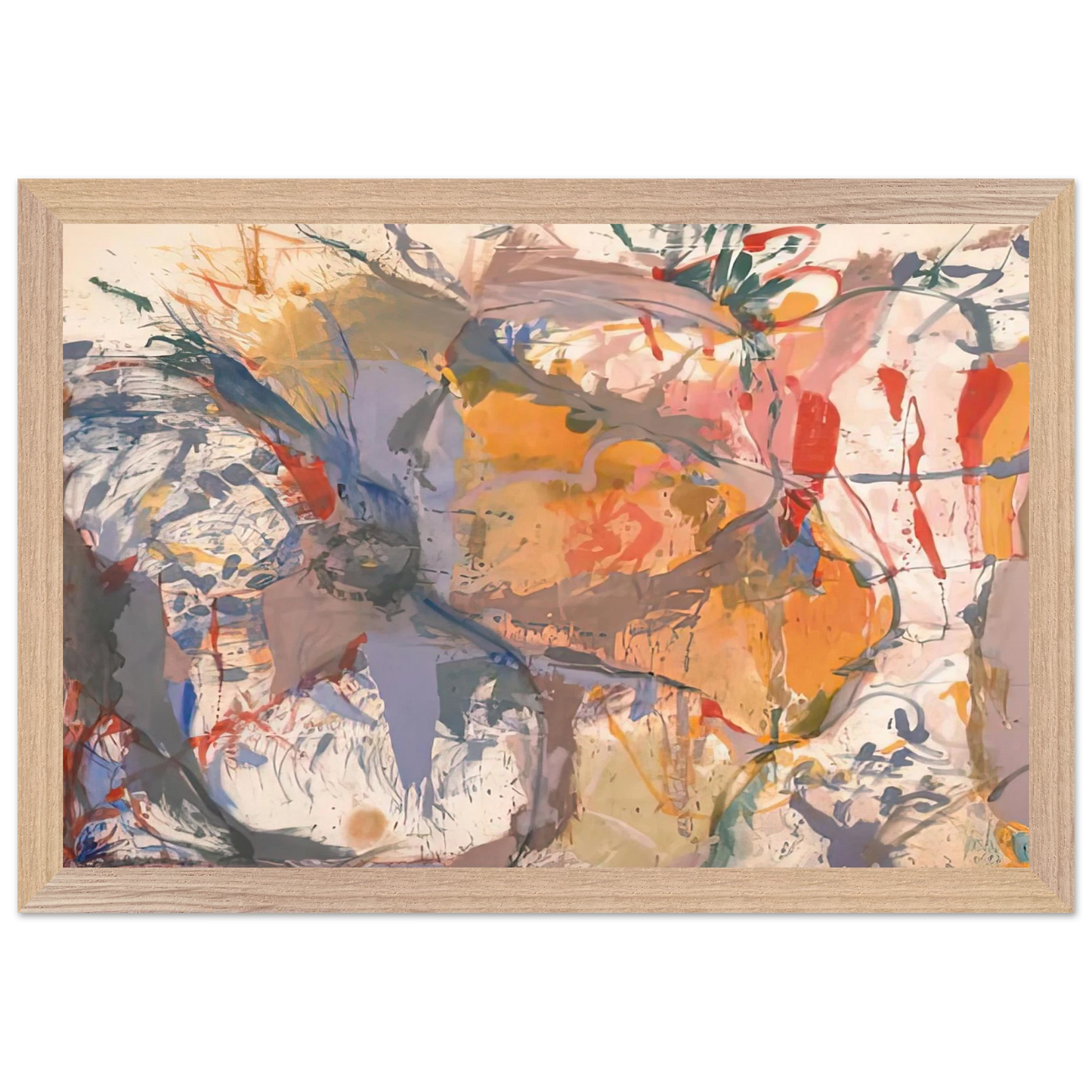 Helen Frankenthaler - Before the Caves, 1958- Wall Art - 30x40 cm / 12x16 inches - Premium Wooden Framed Poster With Fine Art Paper-canvas - Black frame
