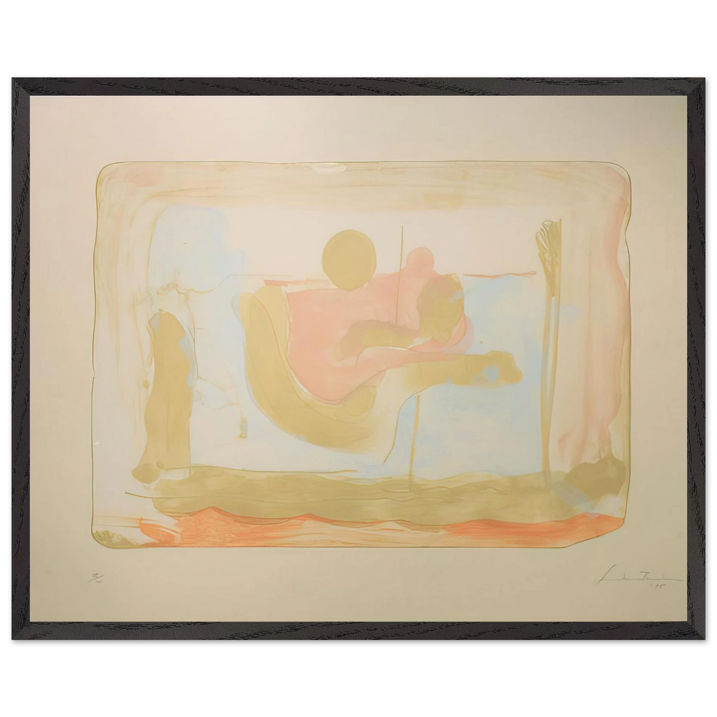 Helen Frankenthaler - Reflections I - 1995 Wall art - 50x70 cm / 20x28 inches - Premium Wooden Framed Poster With Fine Art Paper-canvas - White frame
