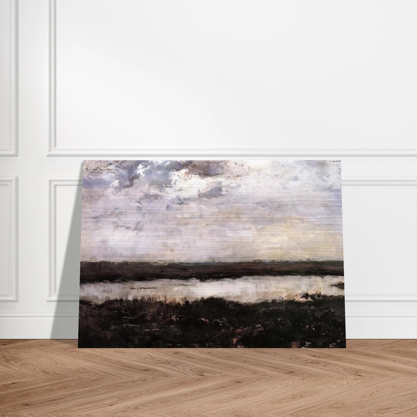 A POND IN CAMPINE 1884 - Theo van Rysselberghe Brushed Aluminum Print - 70x100 cm / 28x40 inches | Theo van Rysselberghe Aluminum Print | Theo van Rysselberghe Prints