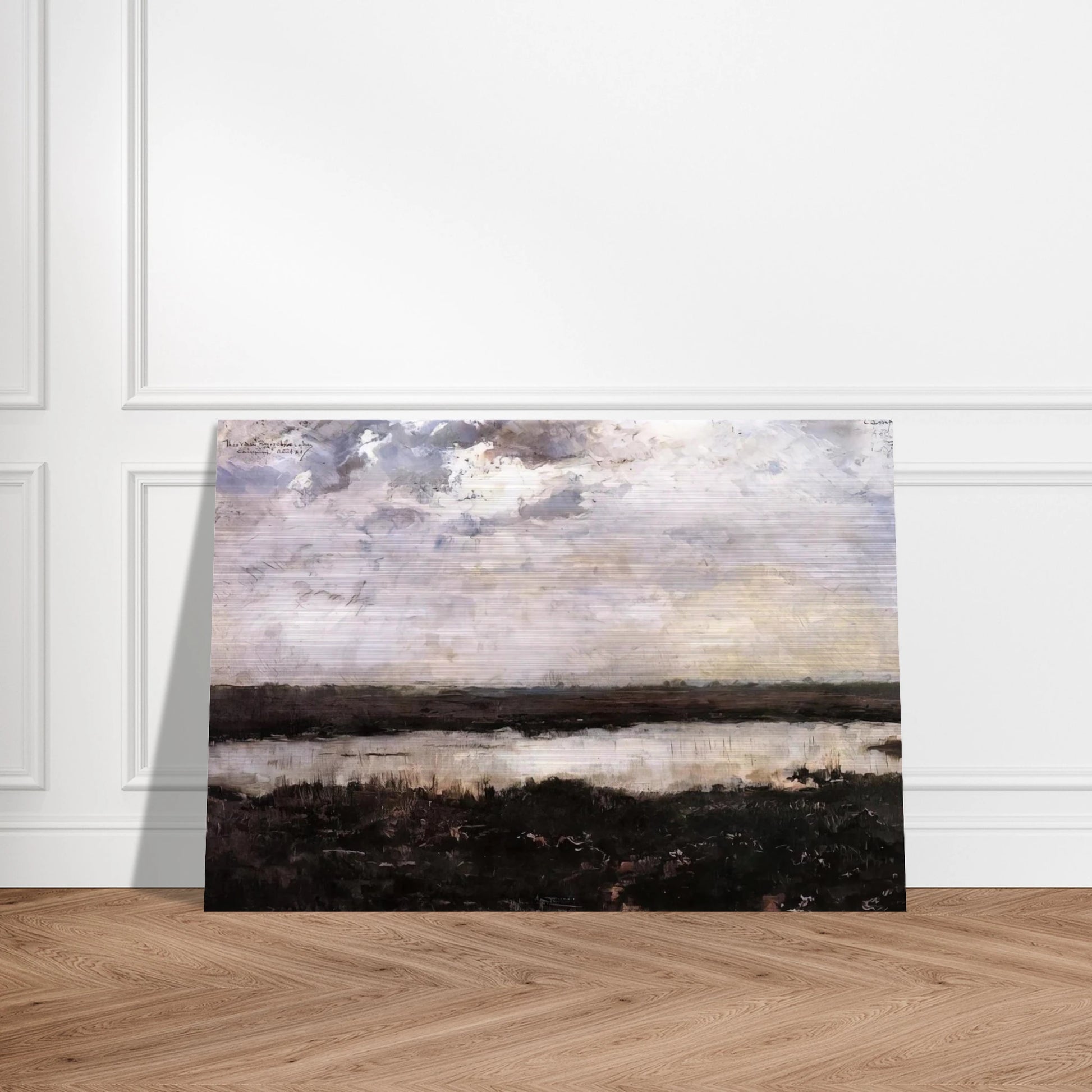 A POND IN CAMPINE 1884 - Theo van Rysselberghe Brushed Aluminum Print - 70x100 cm / 28x40 inches | Theo van Rysselberghe Aluminum Print | Theo van Rysselberghe Prints