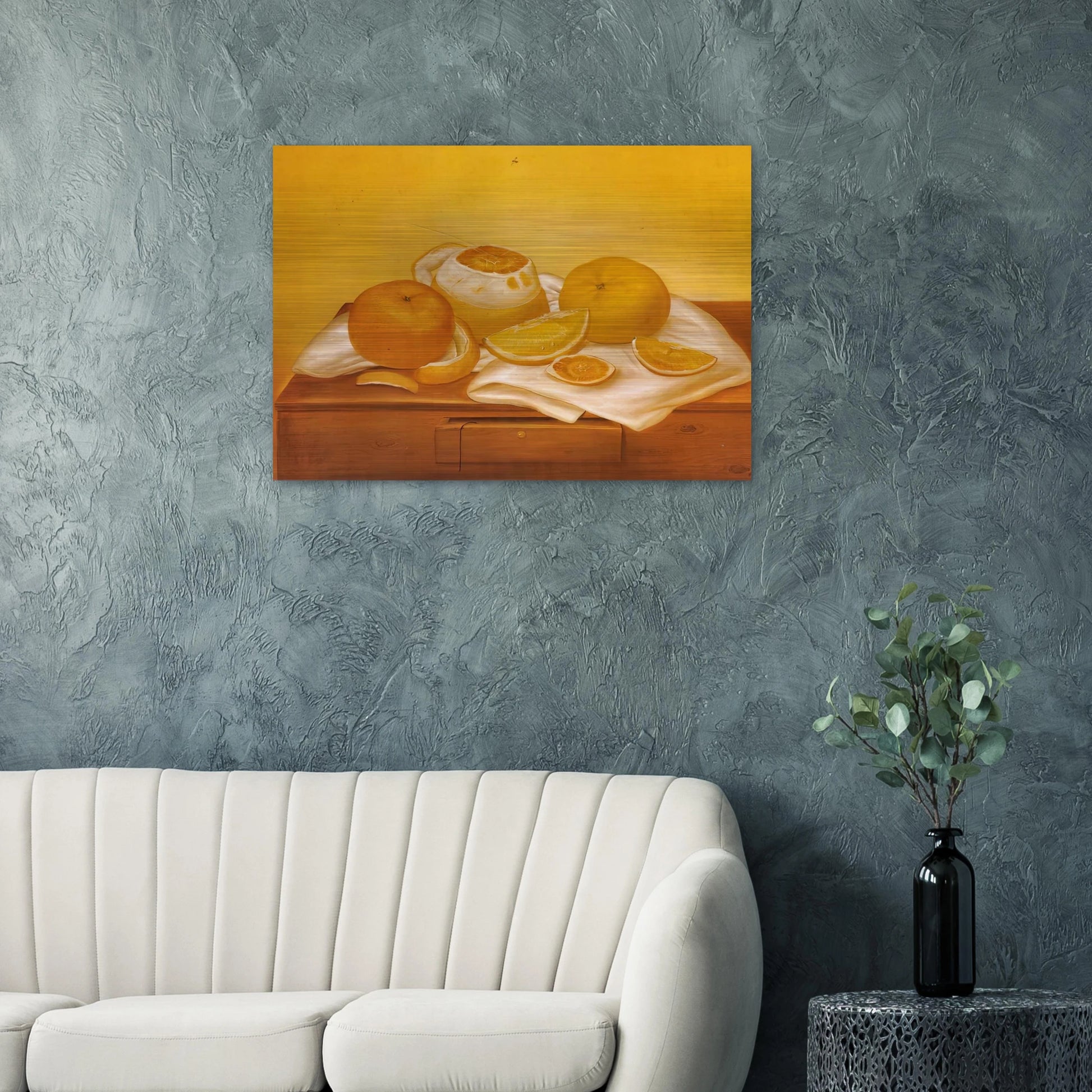 ORANGES - Fernando Botero Brushed Aluminum Print - 70x100 cm / 28x40 inches | Fernando Botero Aluminum Print | Fernando Botero Prints