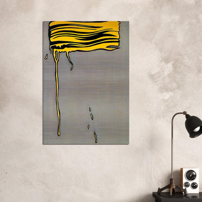 YELLOW BRUSHSTROKE I 1965 - Roy Lichtenstein Brushed Aluminum Print - 70x100 cm / 28x40 inches | Roy Lichtenstein Aluminum Print | Roy Lichtenstein Prints