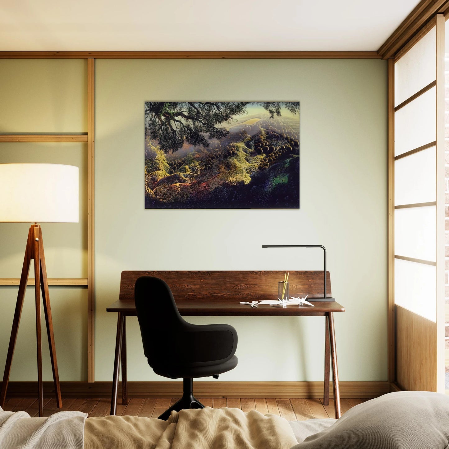 Paradise - Eyvind Earle Brushed Aluminum Print - 70x100 cm / 28x40 inches | Eyvind Earle Aluminum Print | Eyvind Earle Prints