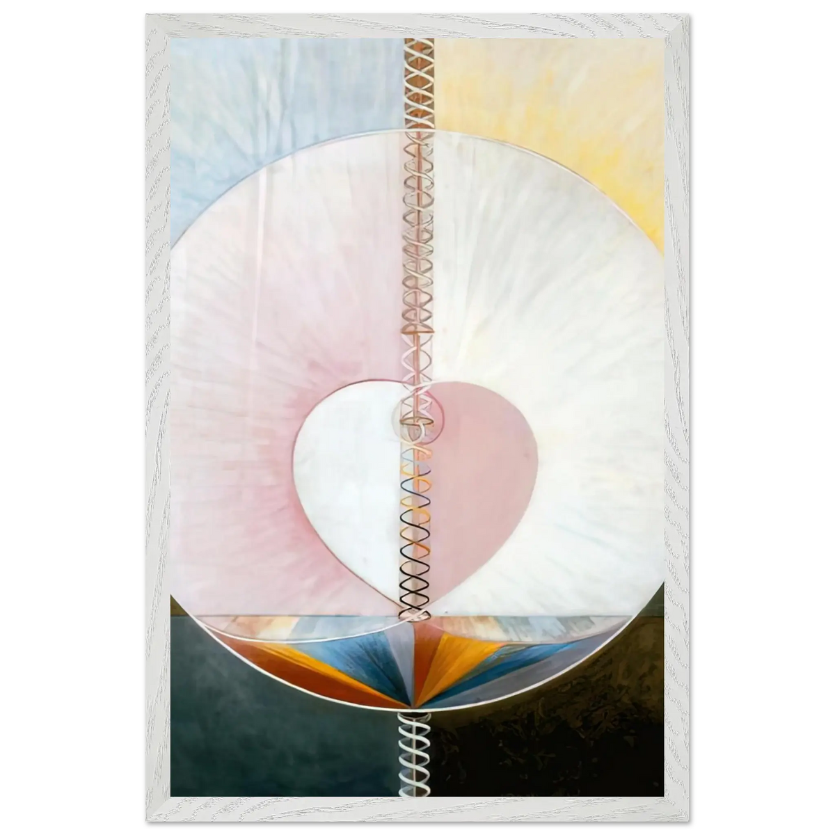 Hilma af Klint - WHAT A HUMAN BEING IS 1910 Wall art - 40x40 cm / 16x16 Inches - Premium Wooden Framed Poster With Fine Art Paper - Wood frame