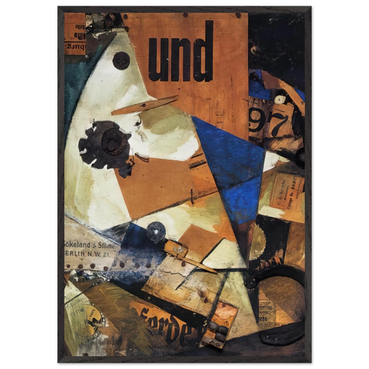 THE AND PICTURE 1919 - Kurt Schwitters 70x100 cm / 28x40 inches Framed Art Print – Black Wooden Frame