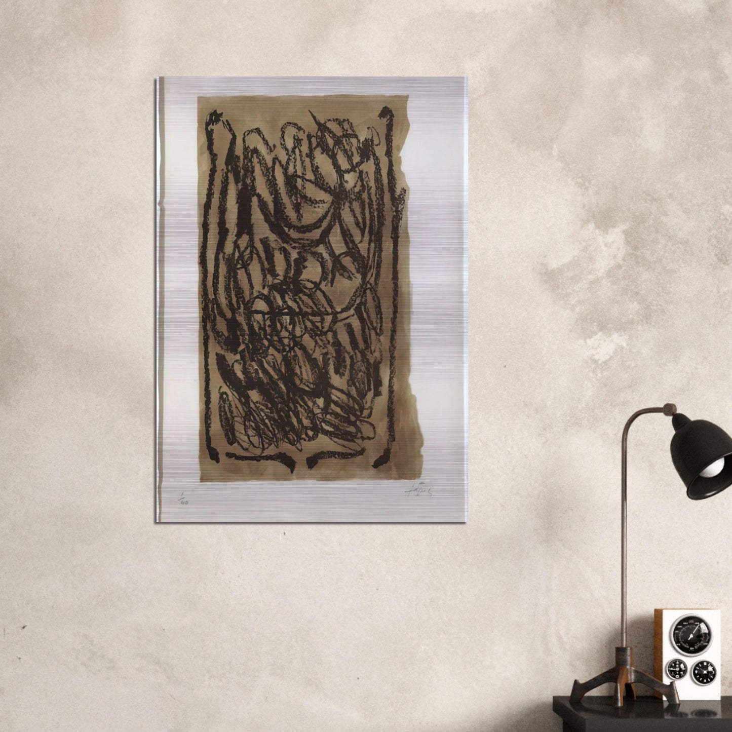 EL PA A LA BARCA 1963 - Antoni Tapies Brushed Aluminum Print - 70x100 cm / 28x40 inches | Antoni Tapies Aluminum Print | Antoni Tapies Prints