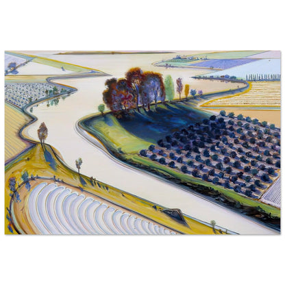 Flatland River - 1997 - Wayne Thiebaud Art Prints - 100x150 cm / 40x60″ inches | Wayne Thiebaud Poster | Wayne Thiebaud Prints