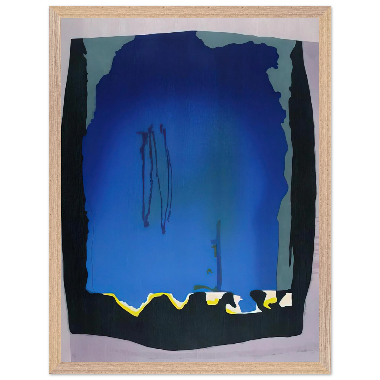 Helen Frankenthaler - Freefall - 1992 Wall art - A1 (59.4 x 84.1  cm) - Premium Wooden Framed Poster With Fine Art Paper-canvas - Wood frame