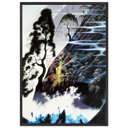 Radient Splendor - Eyvind Earle 70x100 cm / 28x40 inches Framed Art Print – Black Wooden Frame