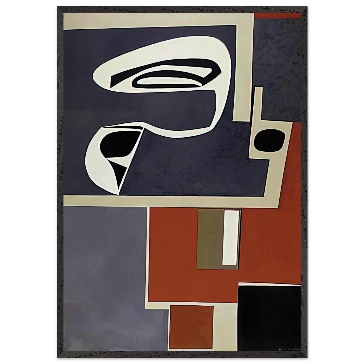 Whiplash - 1959 United States - Will Barnet 70x100 cm / 28x40 inches Framed Art Print – Black Wooden Frame