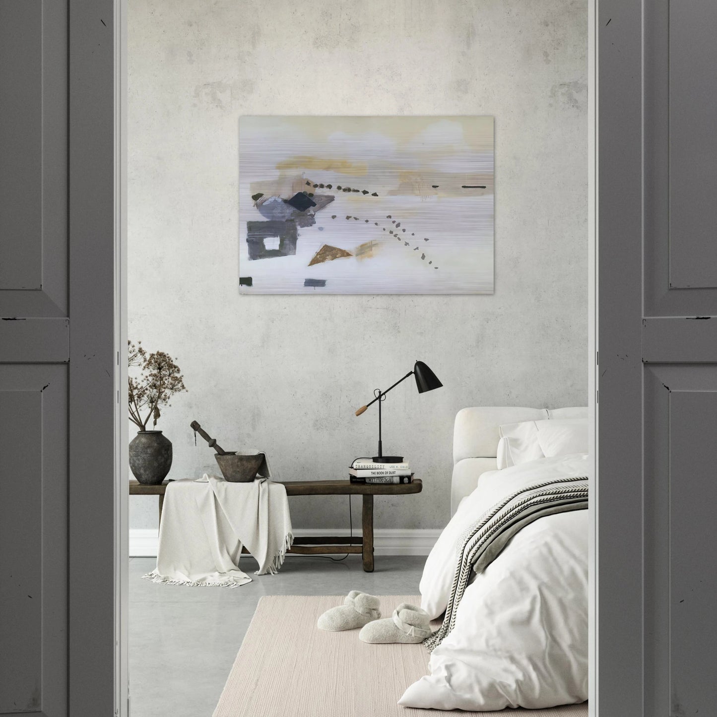 Footsteps - 1954 - Kenzo Okada Brushed Aluminum Print - 70x100 cm / 28x40 inches | Kenzo Okada Aluminum Print | Kenzo Okada Prints