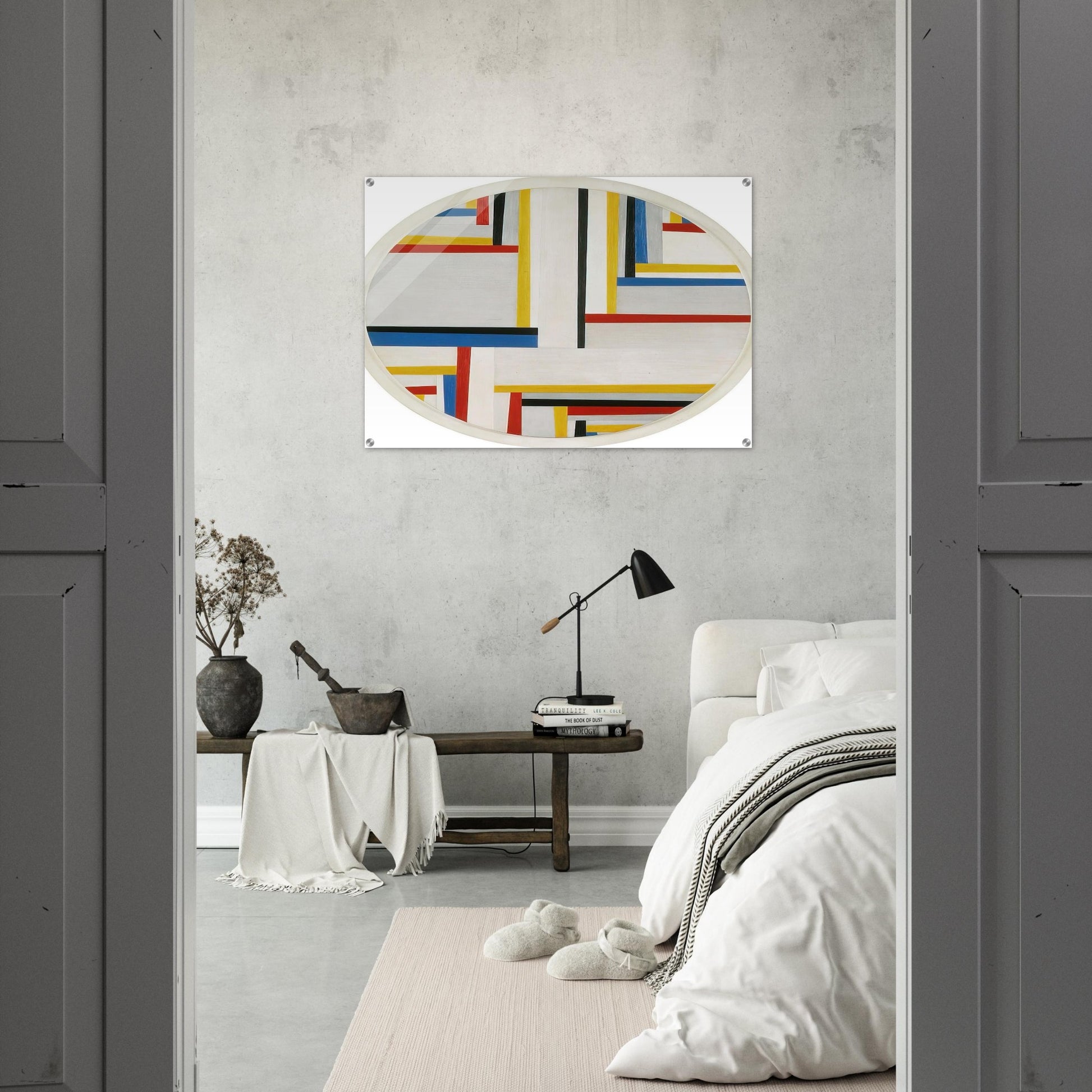 Relational painting, Tondo #4 - 1946 - Fritz Glarner Acrylic Print - 70x100 cm / 28x40″ inches