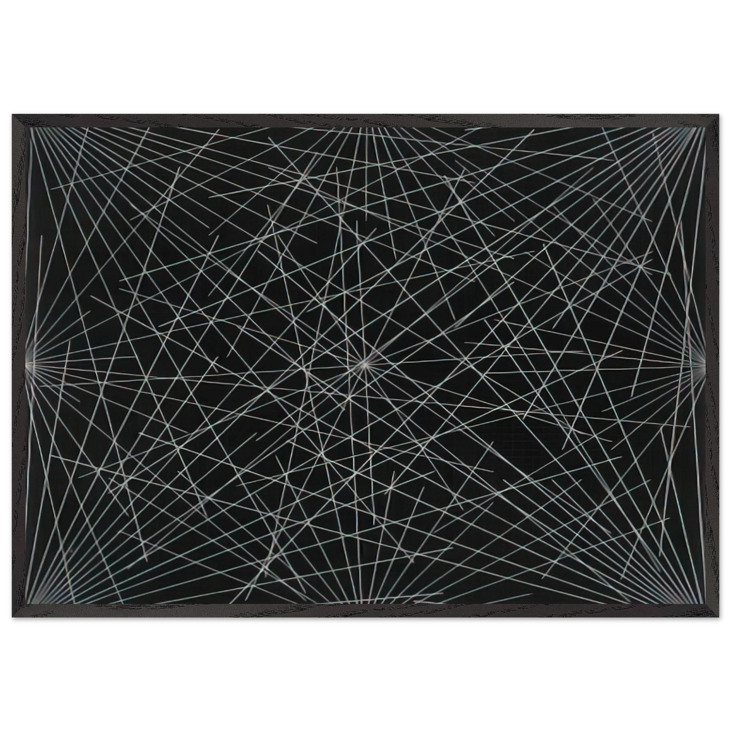 Lines From Corners Sides  the Centre to Points on a Grid - Sol LeWitt 70x100 cm / 28x40 inches Framed Art Print – Black Wooden Frame