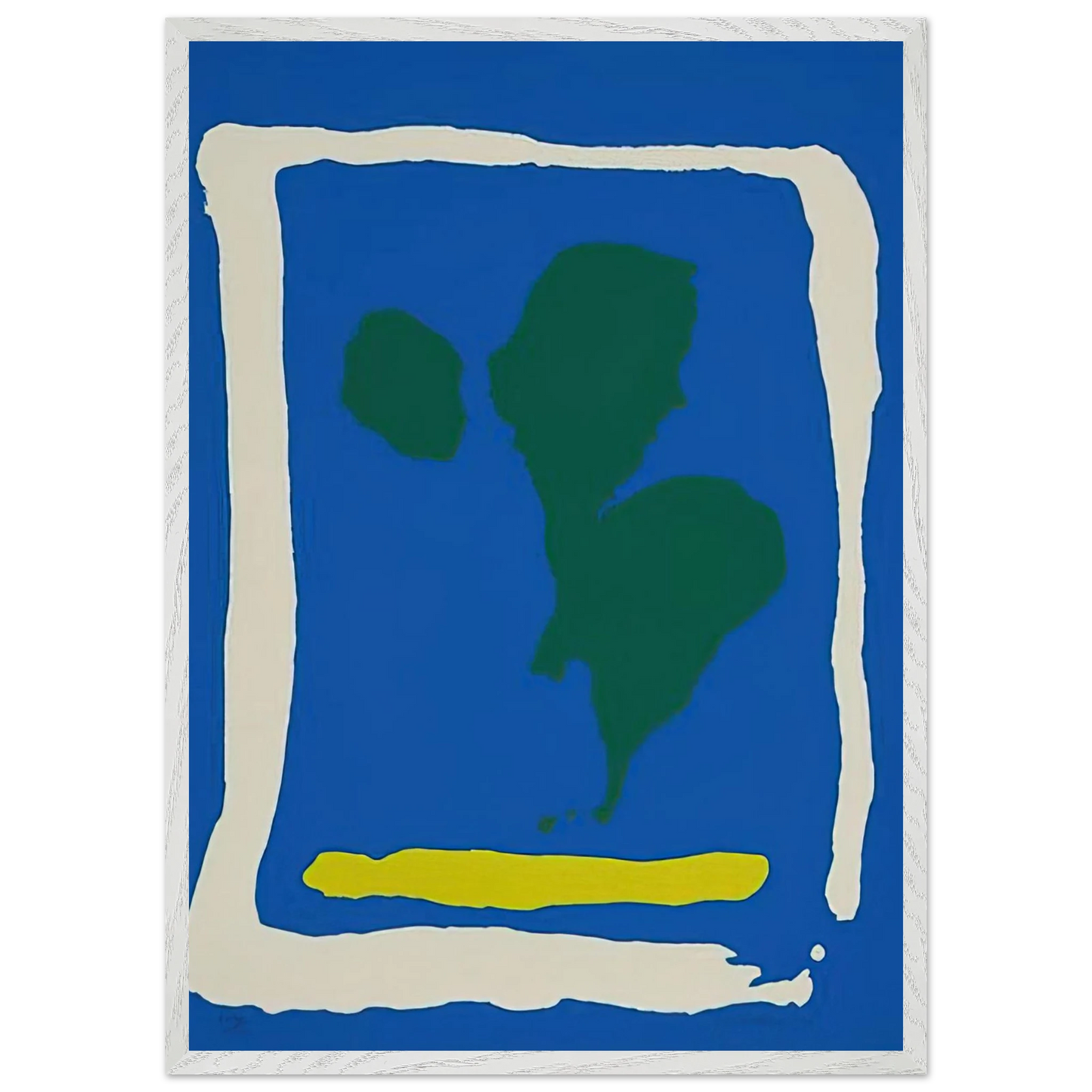 Helen Frankenthaler - Air Frame - 1965 Wall art - 27x35 cm / 11x14 inches - Premium Wooden Framed Poster With Fine Art Paper-canvas - White frame