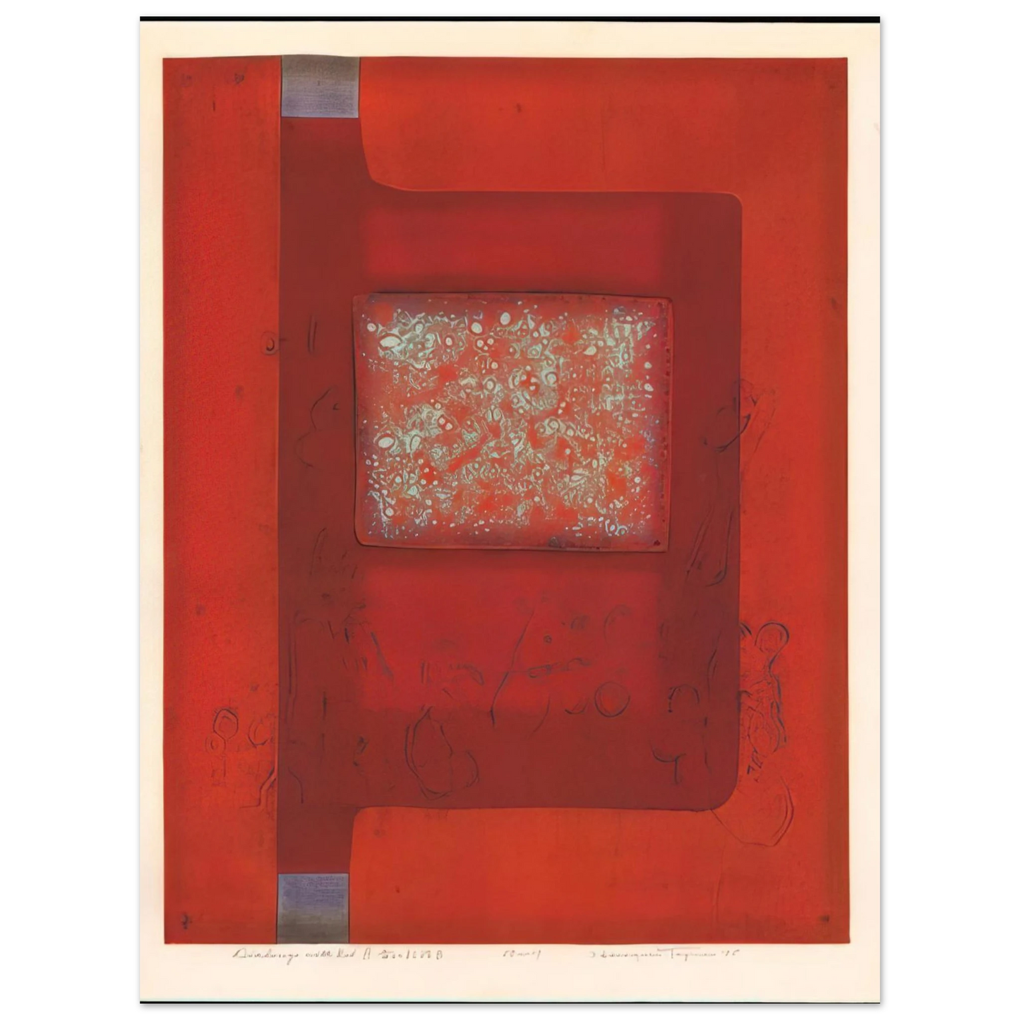 Hiroyuki Tajima - Dialogue With Red B - 1975  75x100 cm / 30x40inches Fine Art Poster