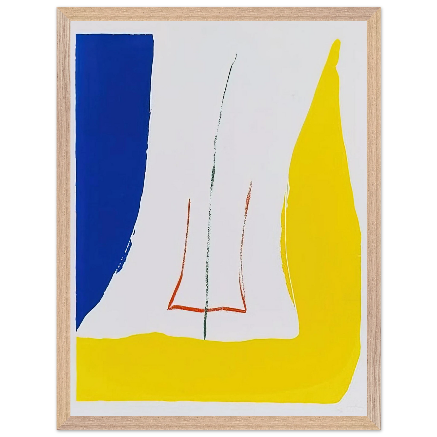 Helen Frankenthaler - Sun Corner - 1968 Wall art - A2 (42 x 59.4  cm) - Premium Wooden Framed Poster With Fine Art Paper-canvas - Wood frame