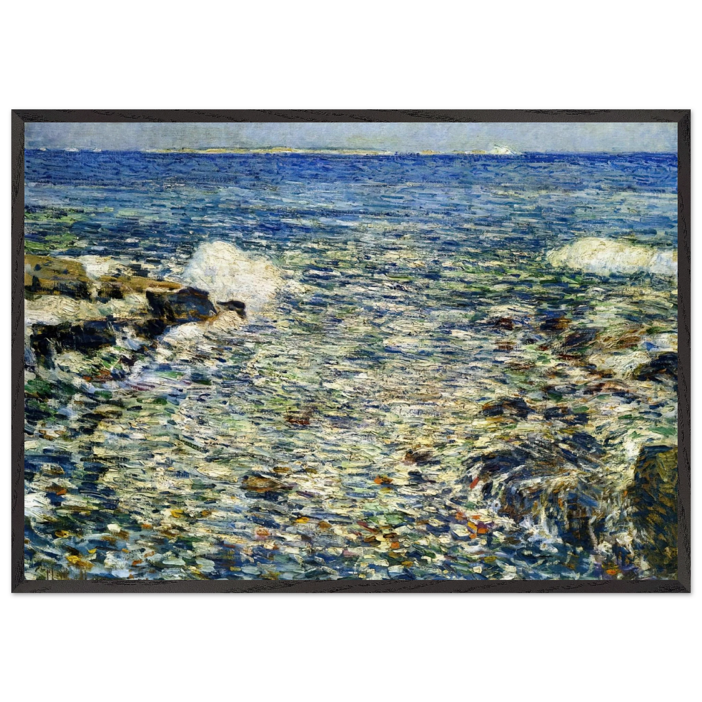 Surf Isles of Shoals - Childe Hassam 70x100 cm / 28x40 inches Framed Art Print – Black Wooden Frame