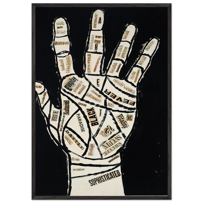 Hand - Andy Warhol 70x100 cm / 28x40 inches Framed Art Print – Black Wooden Frame