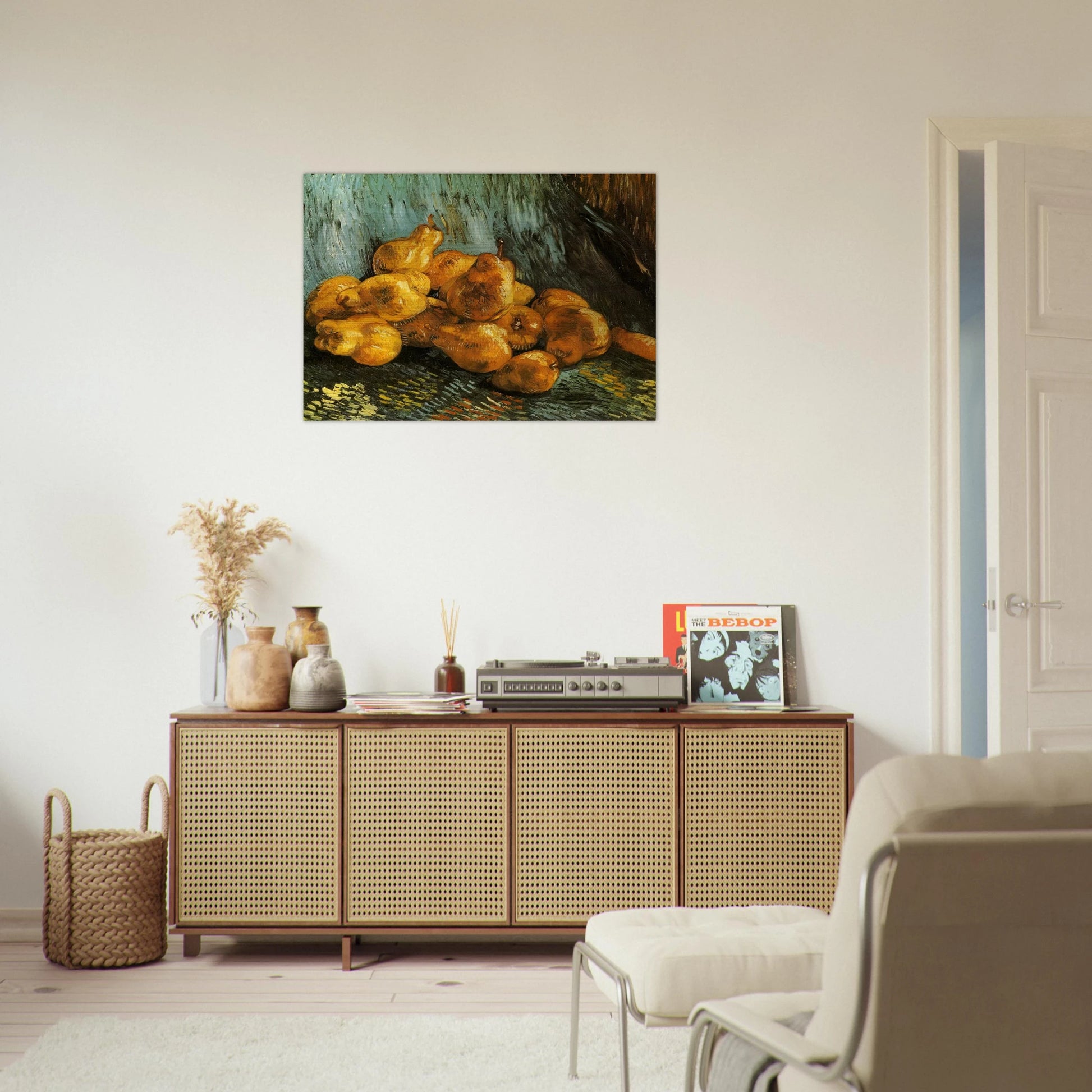 Still Life with Pears - Vincent van Gogh Brushed Aluminum Print - 70x100 cm / 28x40 inches | Vincent van Gogh Aluminum Print | Vincent van Gogh Prints