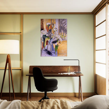BOUQUET OF FLOWERS ON A VERANDA 1912 - Henri Matisse Brushed Aluminum Print - 70x100 cm / 28x40 inches | Henri Matisse Aluminum Print | Henri Matisse Prints