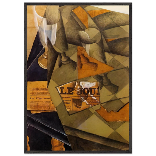 STILL LIFE 1914 N2 - Juan Gris 70x100 cm / 28x40 inches Framed Art Print – Black Wooden Frame