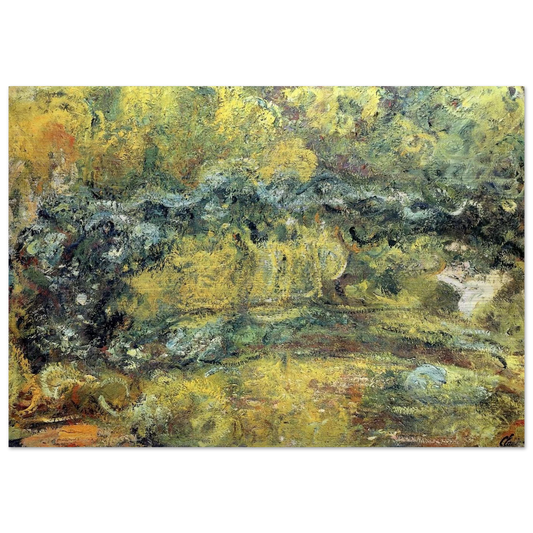 The Japanis Bridge Footbridge over the Water-Lily Pond - claude monet Brushed Aluminum Print - 70x100 cm / 28x40 inches | claude monet Aluminum Print | claude monet Prints