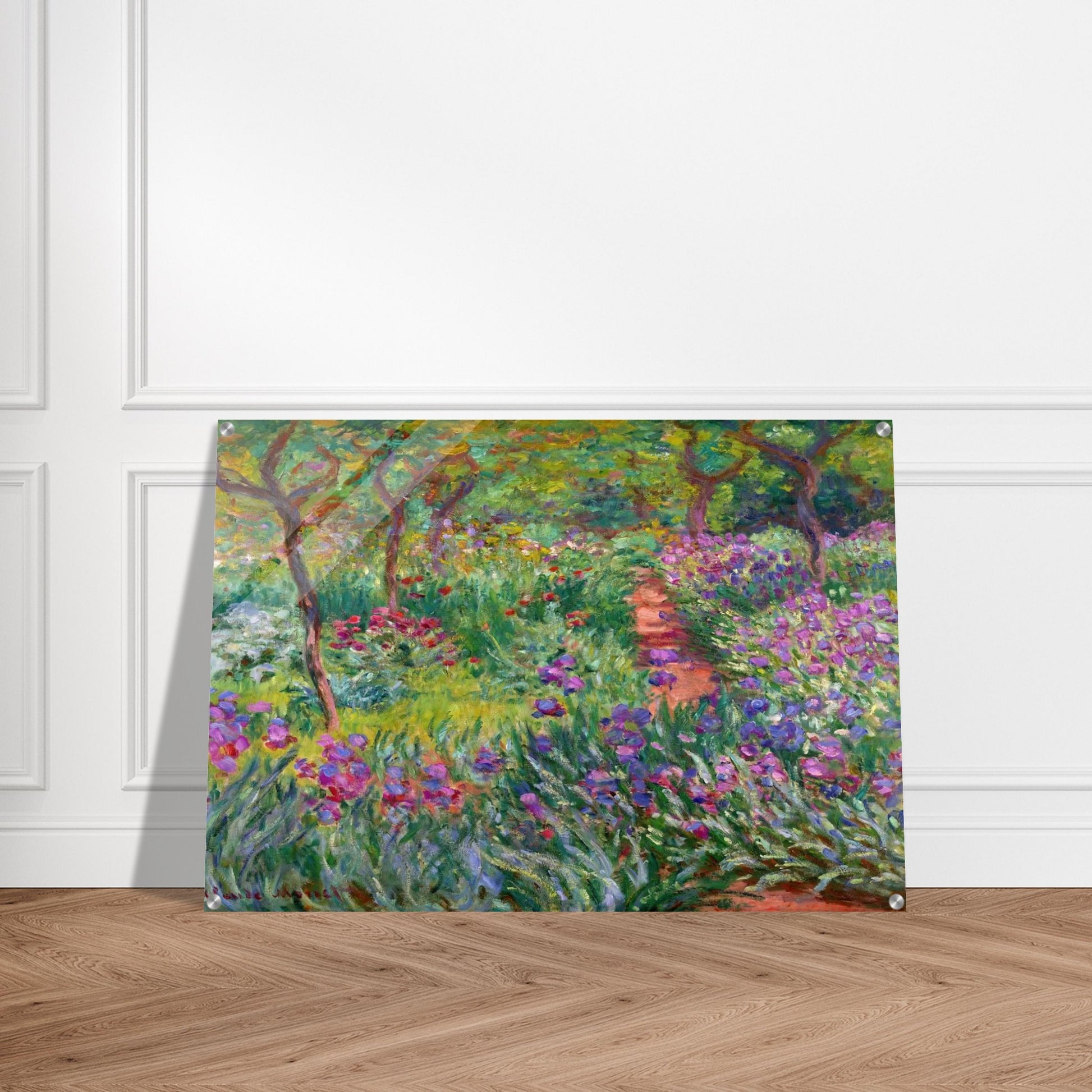 The Iris Garden at Giverny - claude monet Acrylic Print - 70x100 cm / 28x40″ inches | claude monet Wall Art | claude monet Prints