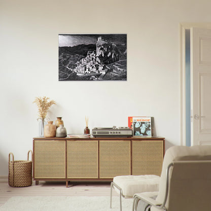 PALIZZI CALABRIA OCTOBER 1930 1930 - MC Escher Brushed Aluminum Print - 70x100 cm / 28x40 inches | MC Escher Aluminum Print | MC Escher Prints | Maurits Cornelis Escher Prints