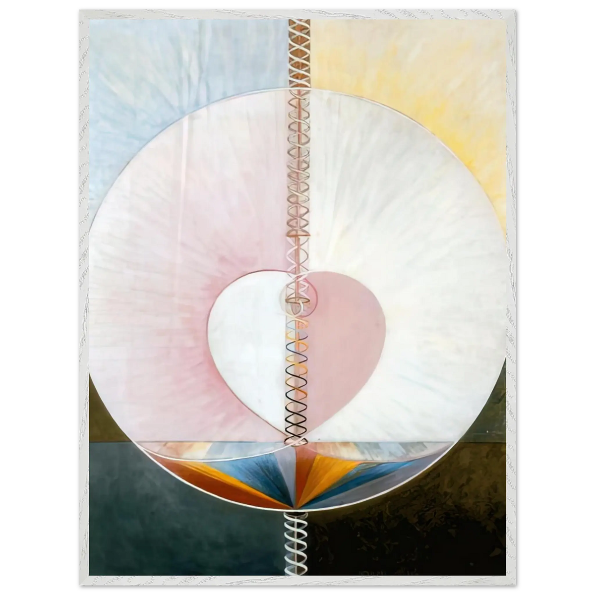 Hilma af Klint - WHAT A HUMAN BEING IS 1910 Wall art - 30x45 cm / 12x18 Inches - Premium Wooden Framed Poster With Fine Art Paper - White frame
