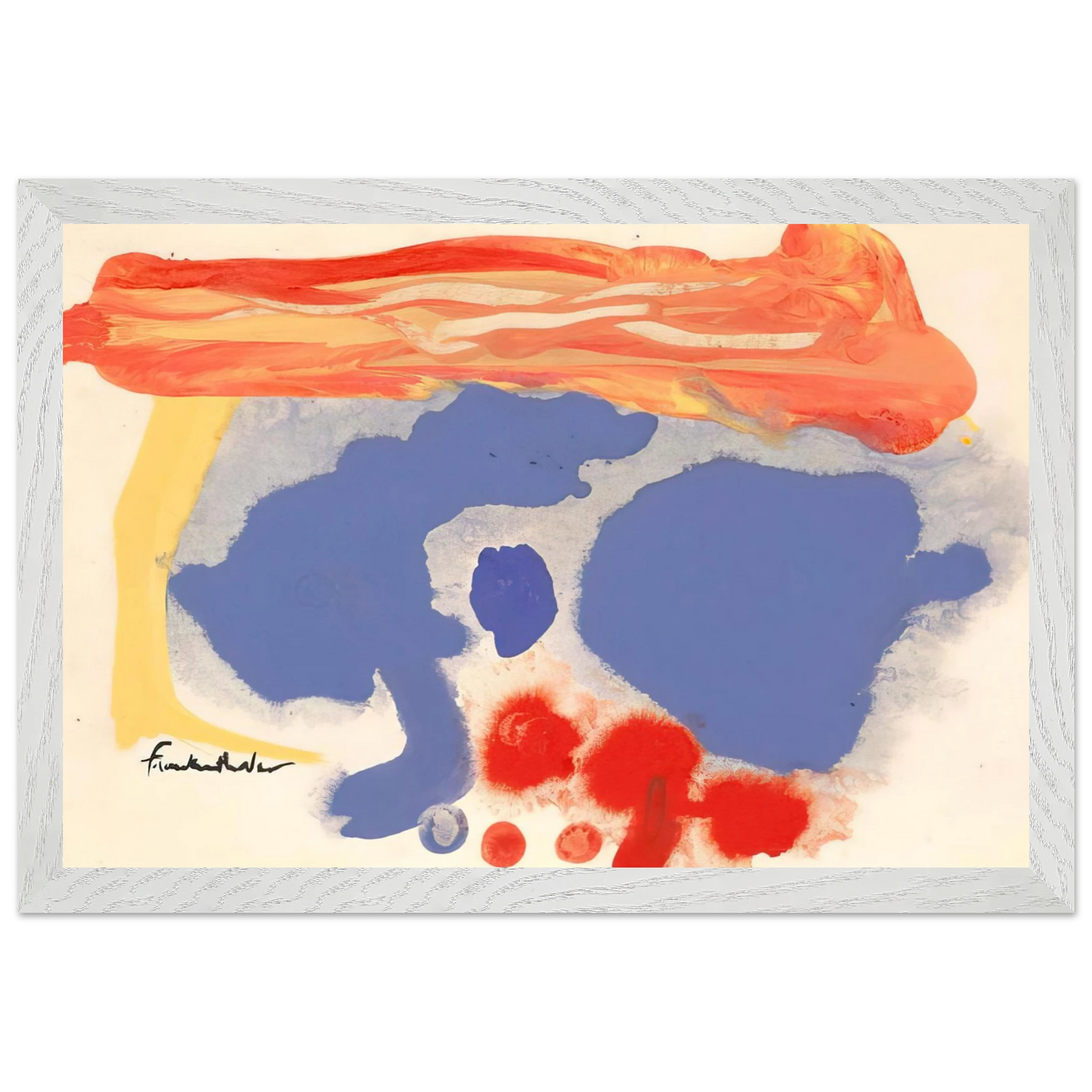 Helen Frankenthaler - Summerscene, Provincetown - 1961 Wall art - 30x40 cm / 12x16 inches - Premium Wooden Framed Poster With Fine Art Paper-canvas - Black frame
