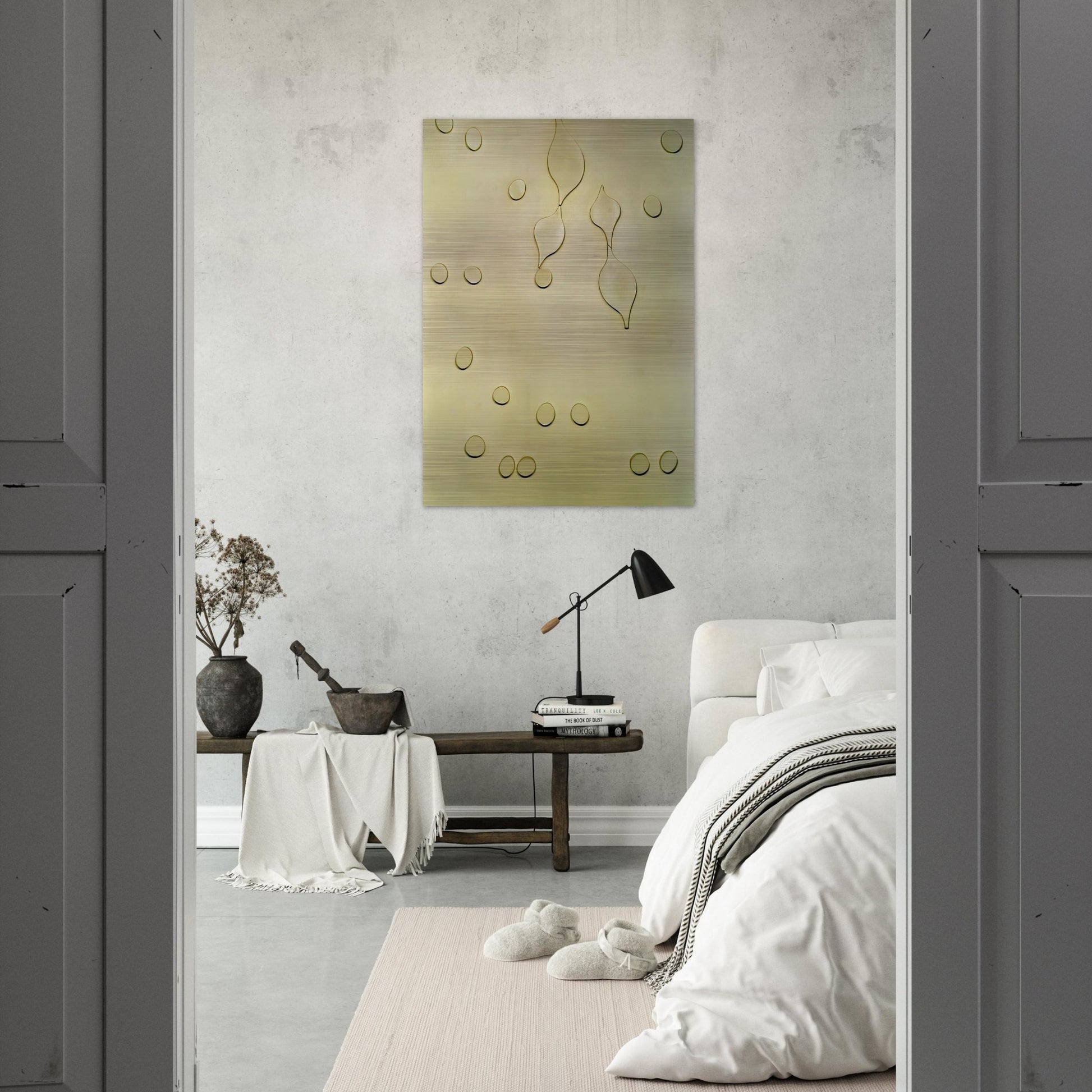 Leafage and Drops - Jean Arp Brushed Aluminum Print - 70x100 cm / 28x40 inches | Jean Arp Aluminum Print | Jean Arp Prints