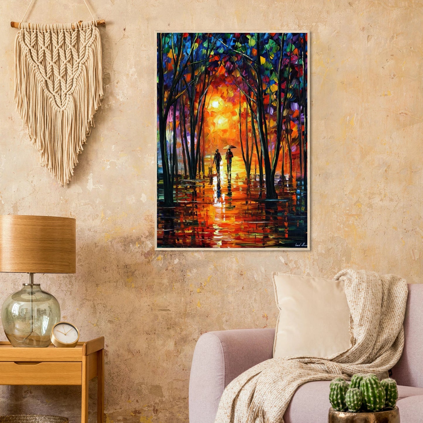 Leonid Afremov Wooden Framed Print - 24x36 inches / 60x90 cm - Wood frame-canvas