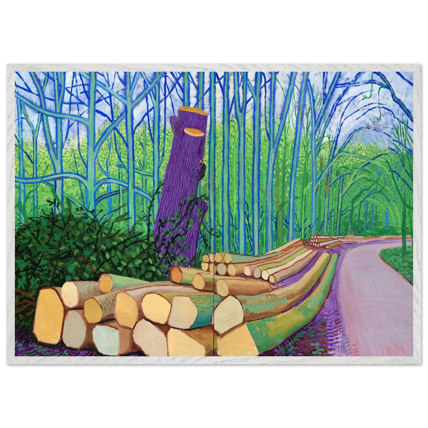 David Hockney - David Hockney Wall art - A3 (29.7 x 42  cm) - Premium Wooden Framed Poster With Fine Art Paper - Wood frame