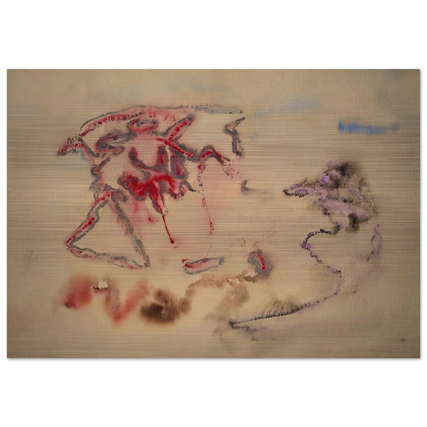 UNTITLED 1958 - Henri Michaux Brushed Aluminum Print - 70x100 cm / 28x40 inches | Henri Michaux Aluminum Print | Henri Michaux Prints